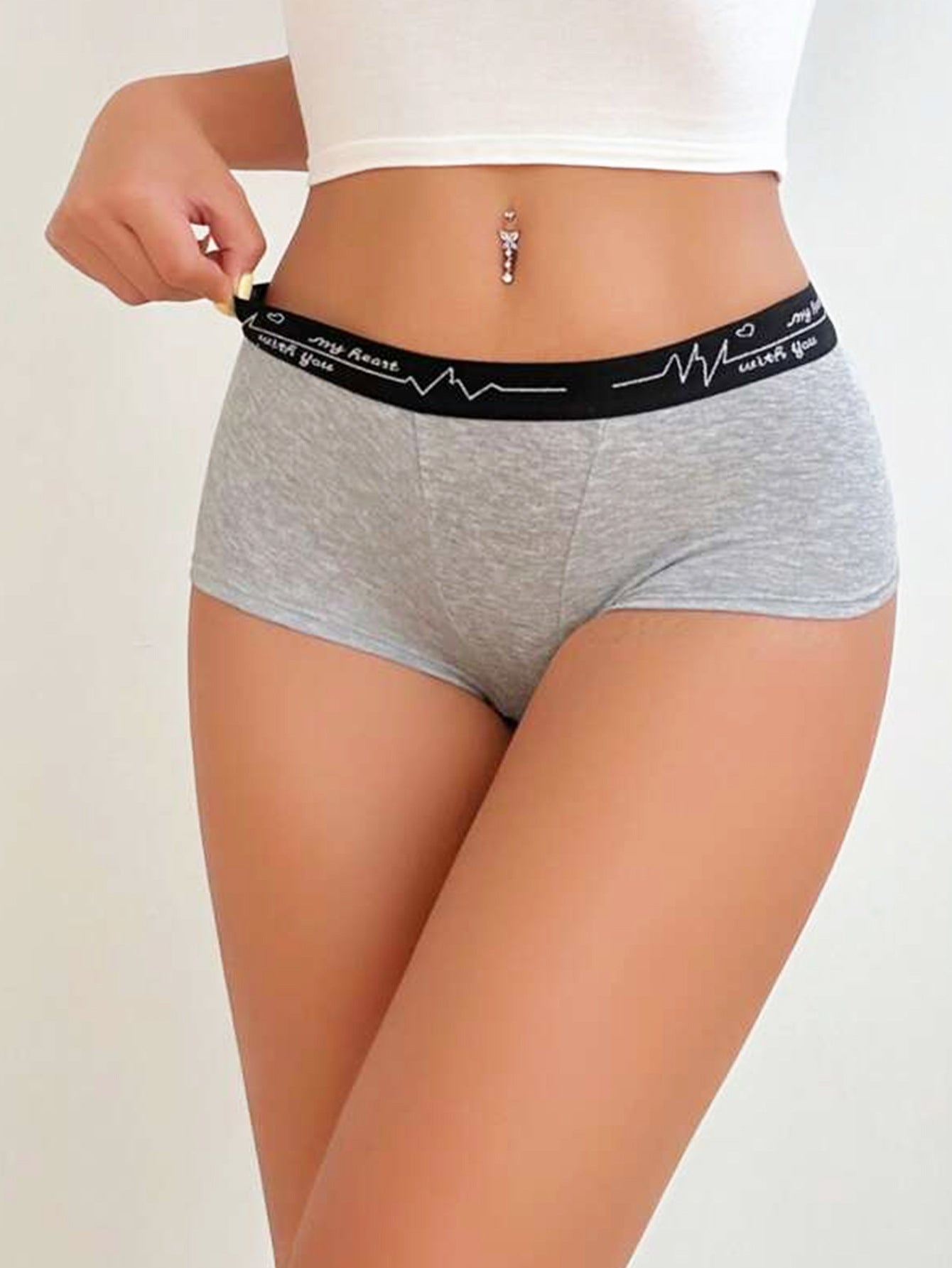 Summer High Waist Thin Japanese Style Panties Sports Hip Lifting Solid Color