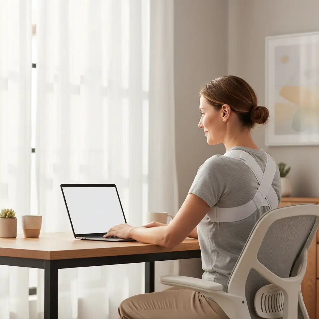 Back Posture Corrector Support Strap, white, Oz-Direct.com, posture corrector.