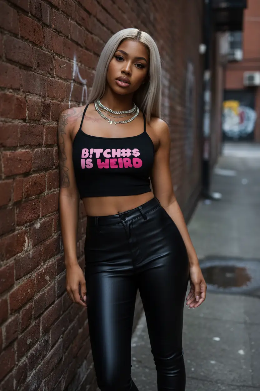 Women's Letter Print Graphic Crop Top by Oz-Direct.com