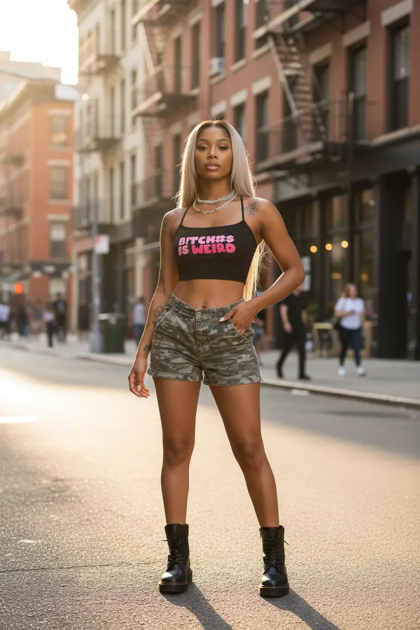 Women's Letter Print Graphic Crop Top by Oz-Direct.com