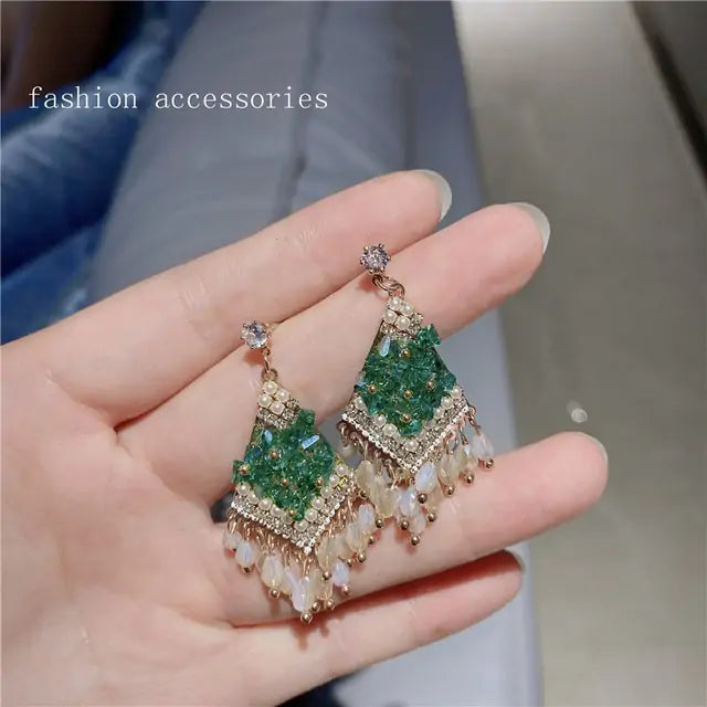 Winter Color Crystal Earrings