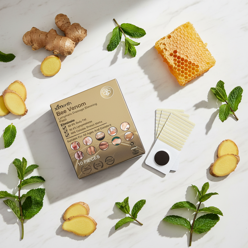 Lymphatic Body Shaping Patch — Bee Venom & Botanical Blend, 10-pack in gold box by Oz-Direct