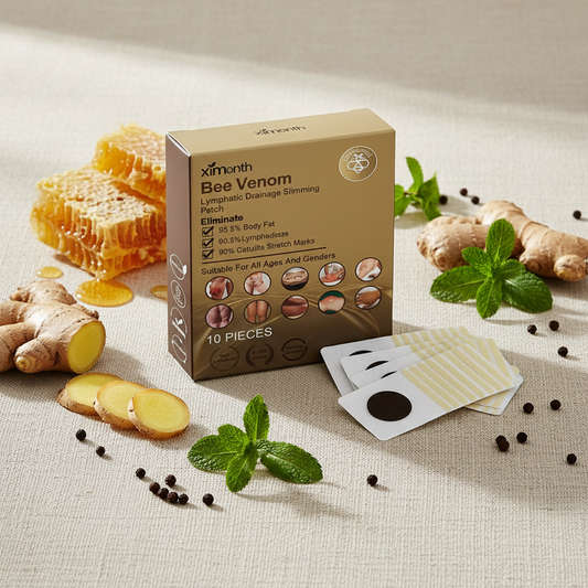 Lymphatic Body Shaping Patch Bee Venom & Botanical Blend — 10 Pieces, gold-brown box, Oz-Direct.com