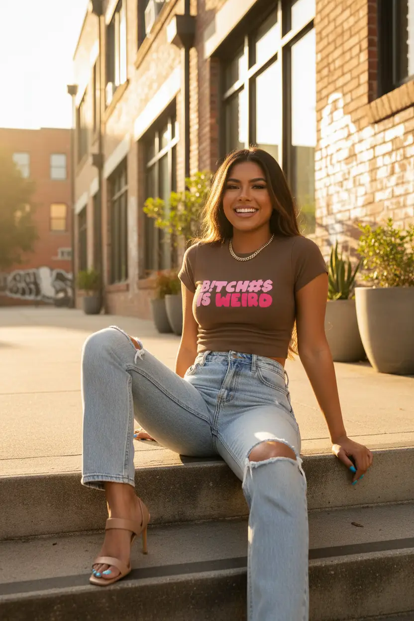 Women's Letter Print Graphic Crop Top by Oz-Direct.com