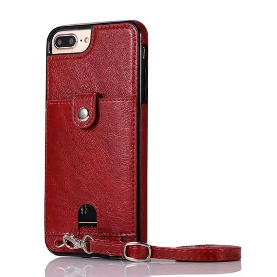 Cross Body Leather Wallet Phone Case