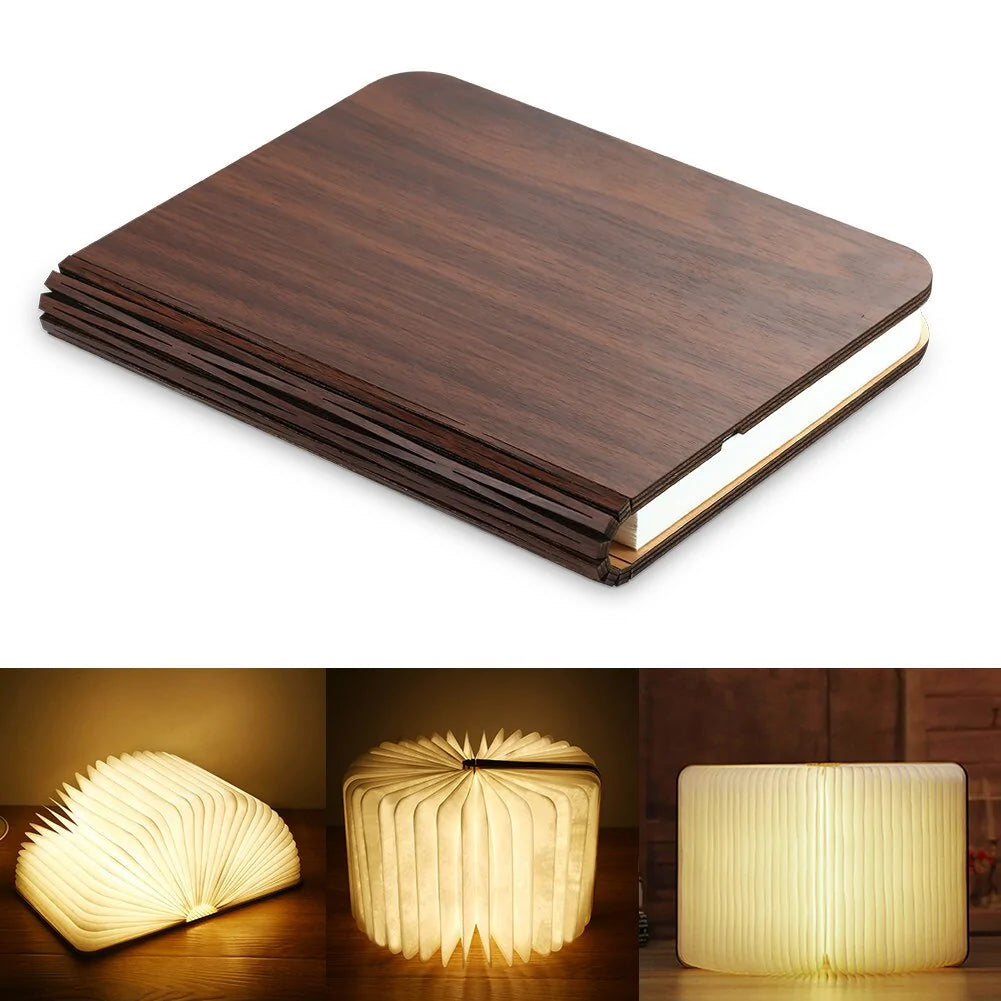 Wooden book lamp