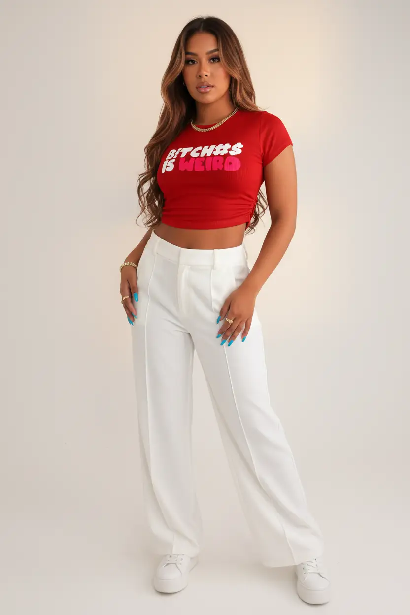Women's Letter Print Graphic Crop Top by Oz-Direct.com
