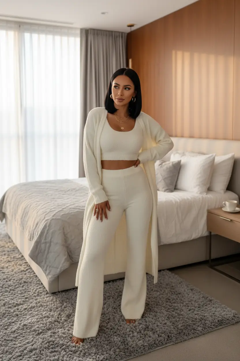 Women's Fleece Loungewear 3-Piece Set – Cosy Plush Tracksuit by Oz-Direct.com