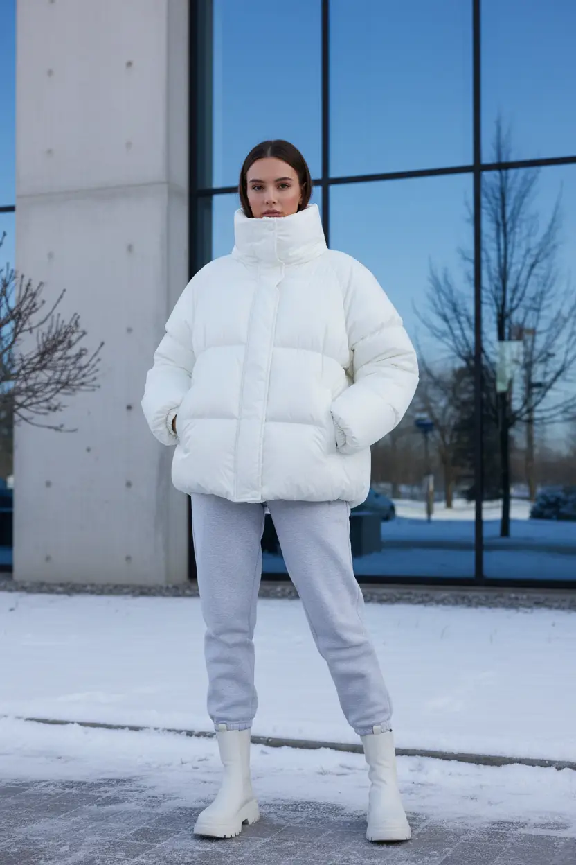 Women's Oversized Puffer Jacket – Glossy Bubble Down Coat by Oz-Direct.com