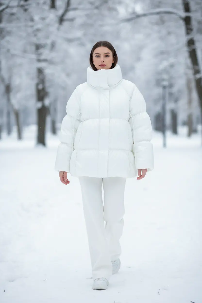 Women's Oversized Puffer Jacket – Glossy Bubble Down Coat by Oz-Direct.com