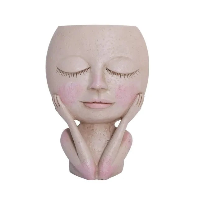 Girls Face Head Flower Planter Succulent