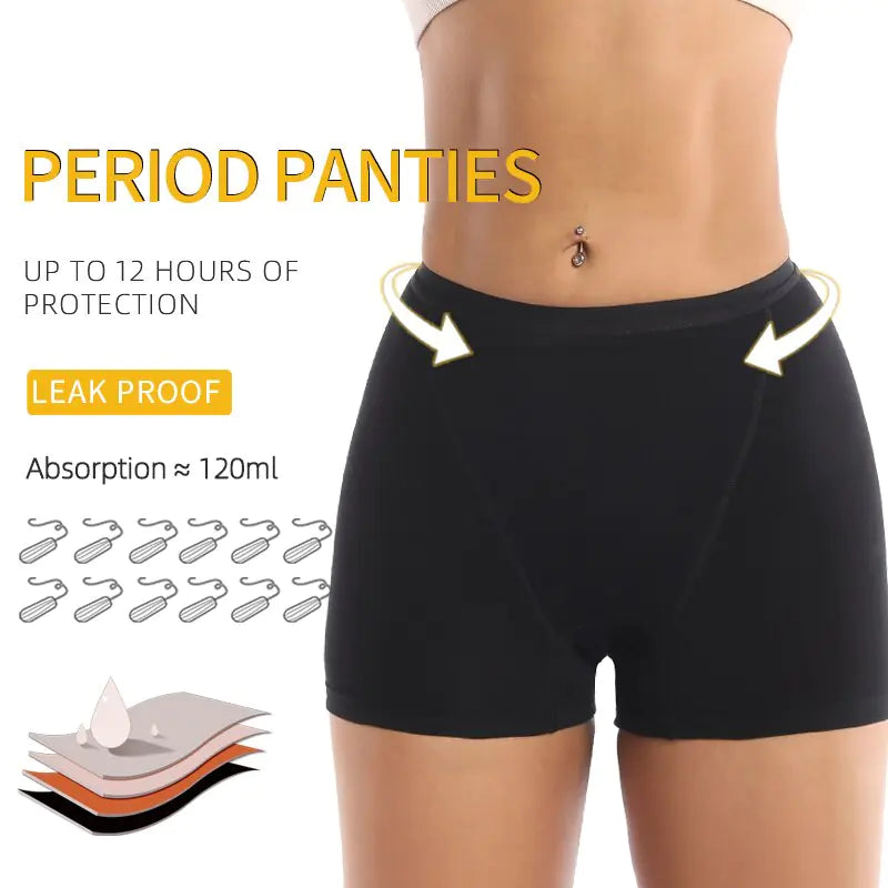 Cotton Physiological Menstrual Boxer Briefs