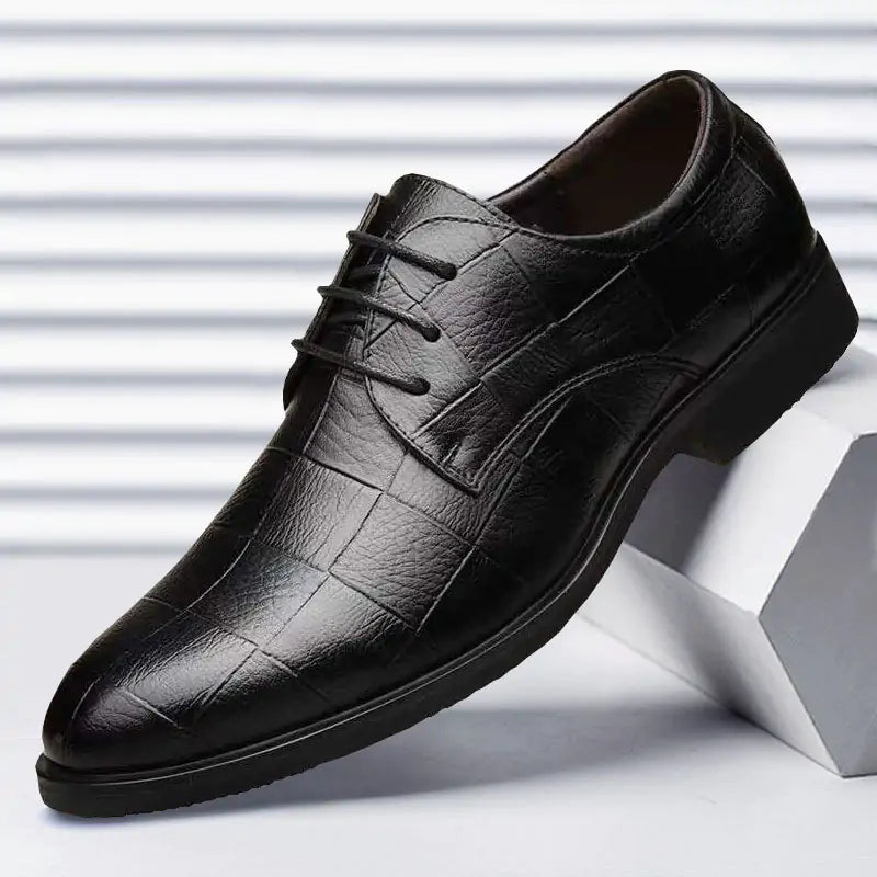 Thick-soled Laced Up Mens Shoes