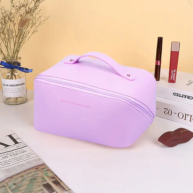 Large-Capacity Leather Cosmetic Bag