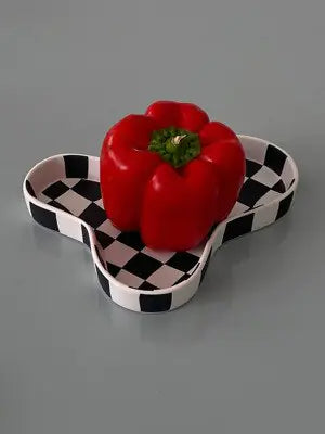 Chic Grids Ceramic Ring Dish