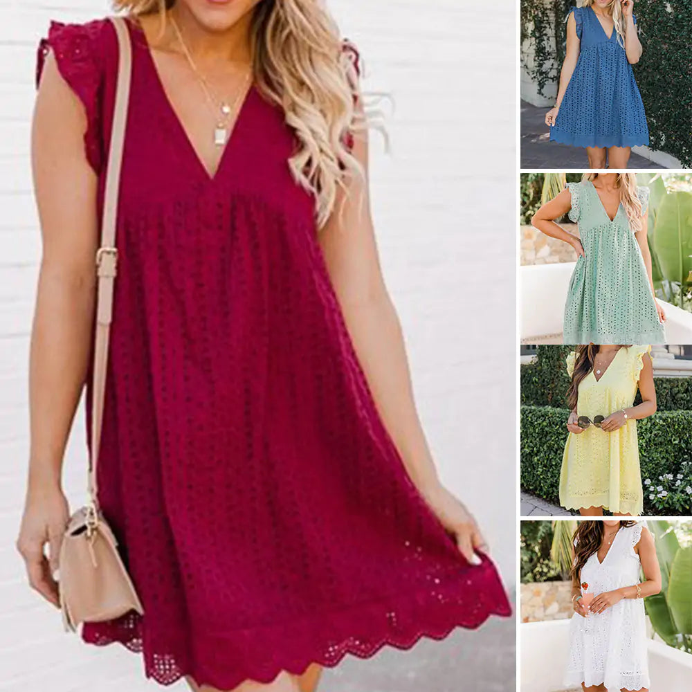 V-neck Cotton Dress