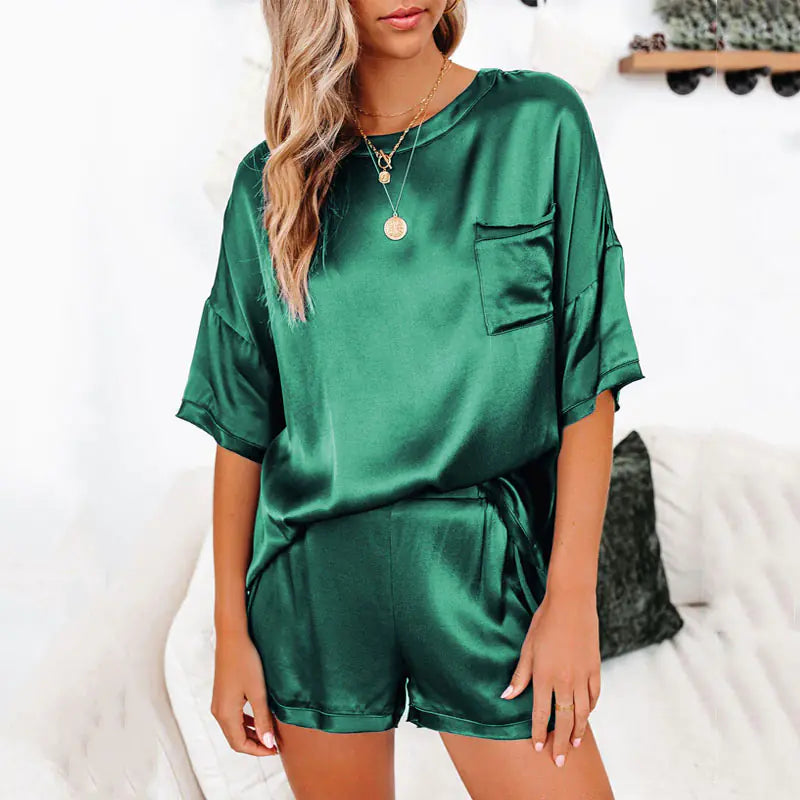 Summer Satin Pajamas Set Women