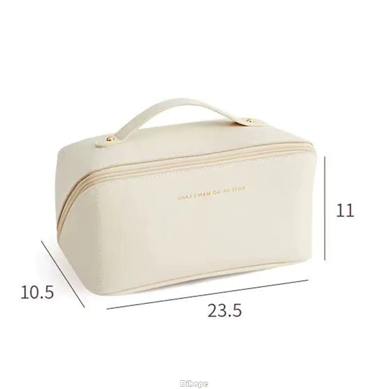 Large-Capacity Leather Cosmetic Bag